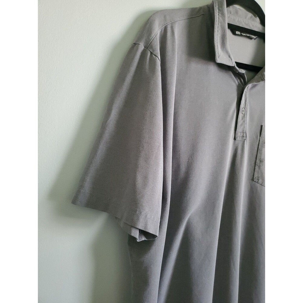 Travis Mathew Polo Shirt Mens XXL Gray Pineapple Pocket Golf Sports Preppy - Picture 5 of 14